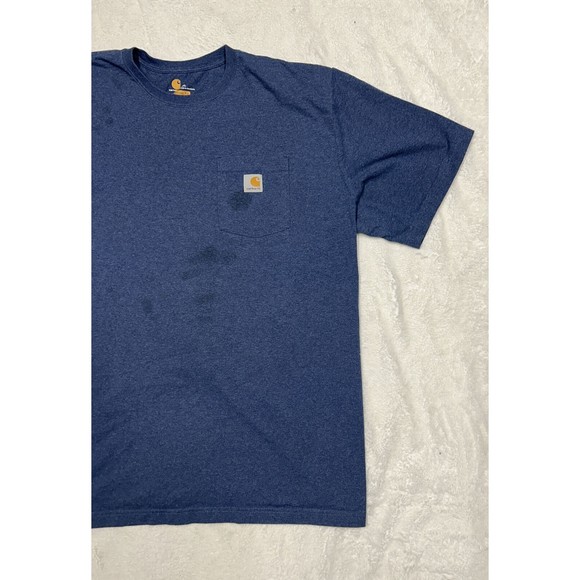 Carhartt Shirt Original Fit Size 2XL Heavyweight Workwear Pocket Blue K87-413 - Picture 3 of 13